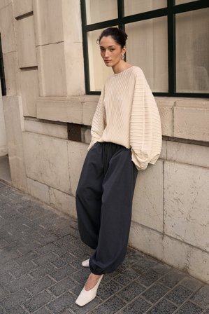 NA-KD taillierte Ballonhose mit mittlerer Taille - Hosen - Grau - EU 36