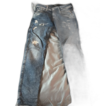 Replay blå slitna jeans, midja 28/32