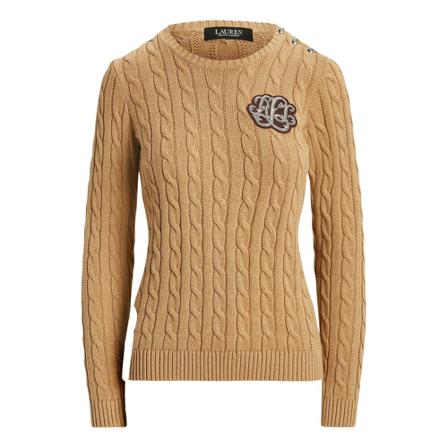 Ralph Lauren, Round-neck Knitwear Bruin, Dames, Maat:XS