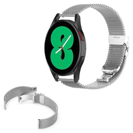 Milanesiskt klockarmband i rostfritt stål till Samsung Galaxy Watch 4 / 3 - Silver