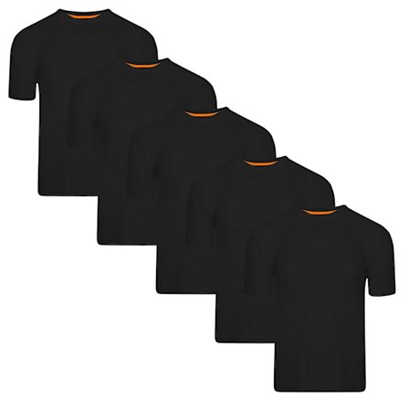 Keanu Herr Enfärgad T-shirt (5-pack) L Svart