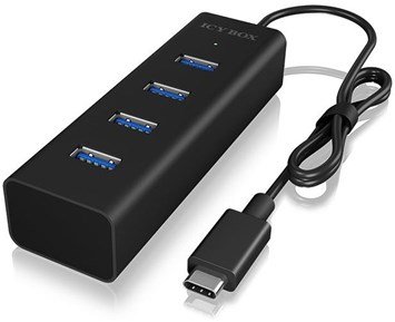 IcyBox-ICY BOX Type-C to 4-Port USB 3.0 T-A Hub-USB-hub med 4 USB 3.0-porter og USB-C-tilkobling-Computer accessories-USB-huber
