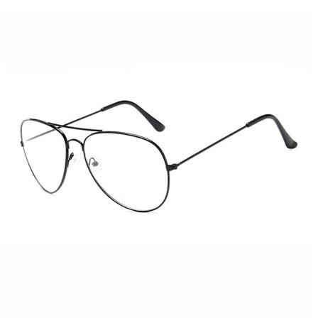 Sorte pilotbriller klart glas aviator klart glas