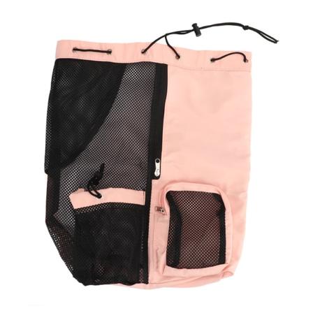 Swim Bag Mesh Ryggsekk med snøring med Wet Bag Strandryggsekk (rosa)