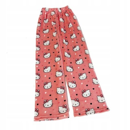Tegneserie HelloKitty Flanel Pyjamas Plys og Tykke Isolations Pyjamas til Kvinder Vandmelon Rød XL