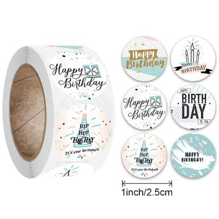 500 st. klistermärken med födelsedagstema - Grattis på födelsedagen