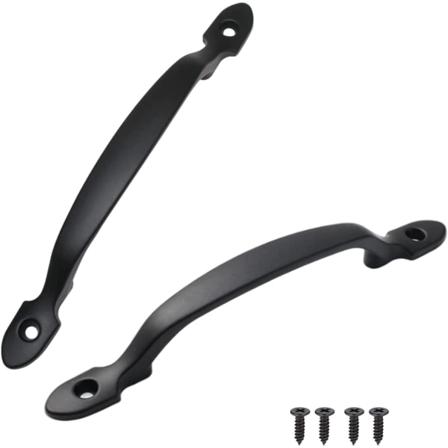 2 stk. skabshåndtag, sorte skabshåndtag i bueform, aluminiumlegering Ki