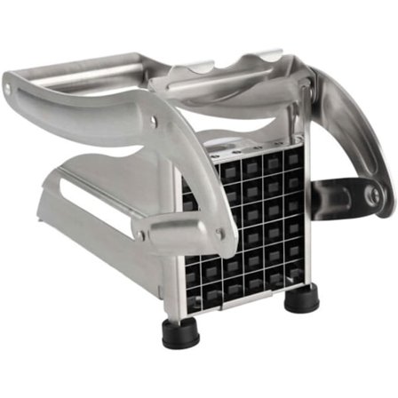 Fransk friteskutter i rustfritt stål med 2 blader for biff og tynne skiver - Sklisikre sugekopper - Potetkutter kjøkkenredskap