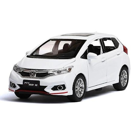 1/32 Honda Fit Jazz Sport Støbt Modelbil med Døre Der Kan Åbnes Lyd & Lys Træk Tilbage Legetøj Gave til Børn[GPA]