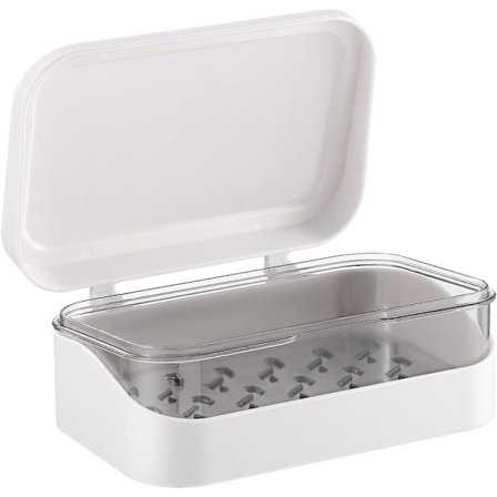 Rejseæske med låg, rejsebæreræske med aftagelig afløb, rektangulær rejseæske til badeværelse, rejse