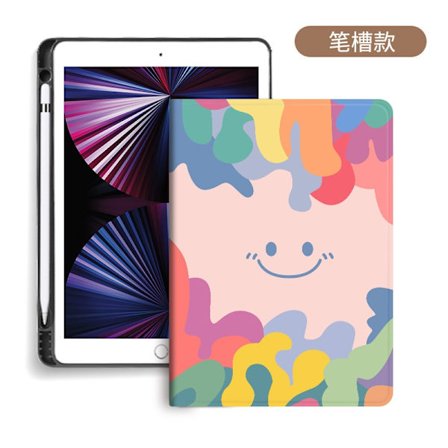 Fodral för iPad 2025 Air 7 13" Pennhållare Foundation Smiley Face Mini Flip