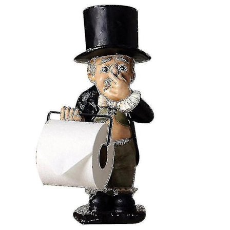 Toiletpapirholder med hylde, sjovt toiletpapirholder statue (stor)