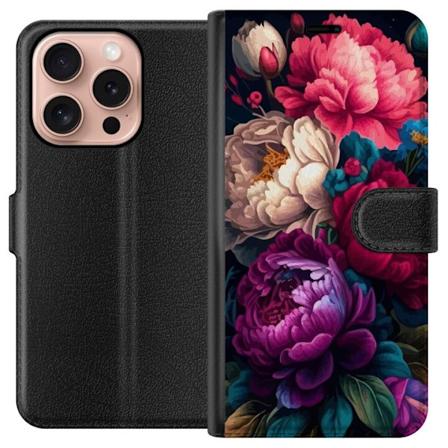 Apple iPhone 16 Pro Lommeboketui Färgglada blommor