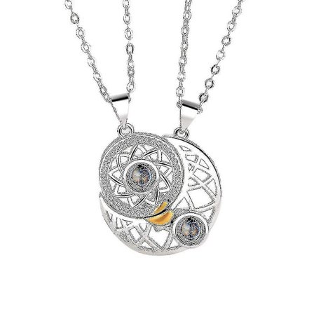 Sol Måne Stjärna Par Halsband Par Halsband Hänge Projektionshalsband