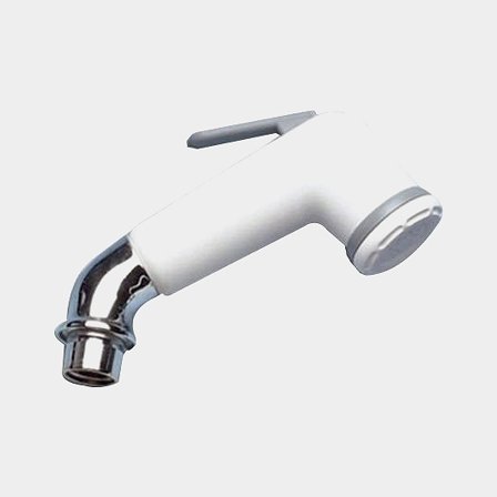 Shower head / shower handle Barka D 21, 3/8" G (BSP), plastic & brass, white & chrome-plated brass