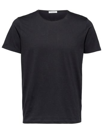 Slhluke Ss O-Neck Tee W T-shirts Short-sleeved Svart Selected Homme