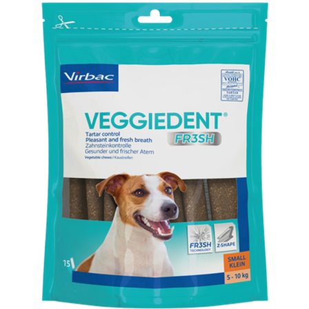 Virbac - VeggieDent Small 224 g (5-10 kg) x 15 stk. - Hund - Hundegodbiter & tyggebein - Dental tyggebein & tanntyggebein - ZOO.no