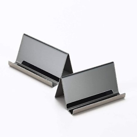 Set Of 2 Stainless Steel Business Card Holders For Office Or Desk - Favorites For Business Cards - Black