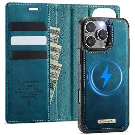 (iPhone 13:lle) Caseme 2-in-1 MagSafe irrotettava lompakkokotelo 3 korttipaikalla ja RFID-suojauksella