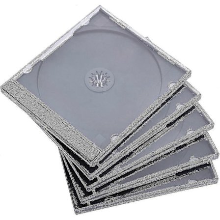 25-pack Standard Enkelt Transparent CD-fodral med Monterad Svart Bricka