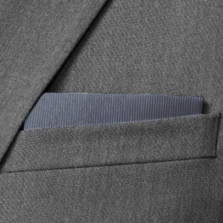 Batistă de buzunar gri-grafit ripsată pentru bărbați - Batiste de buzunar monocrome