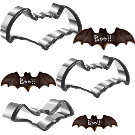 Halloween Cookie Cutter - 3 delar fladdermusform i rostfritt stål