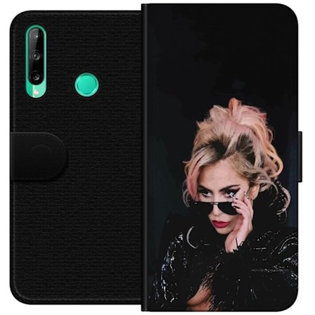 Kompatibelt Lommeboketui til Huawei P40 lite E Lady Gaga portrett med solbriller og dramatisk sminke i mørk glamorøs stil