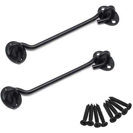 2-delt Dørkrok med Hake i Rustfritt Stål