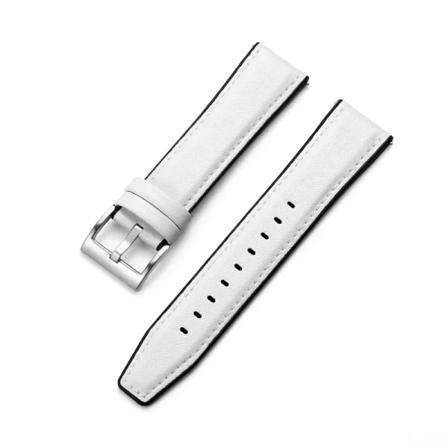20mm 22mm läder- och silikonhybridrem för Samsung Galaxy Watch4 6 Classic 47mm 46mm/Galaxy Watch6 40mm 44mm bandarmband White-Silver Huawei GT 2 46mm