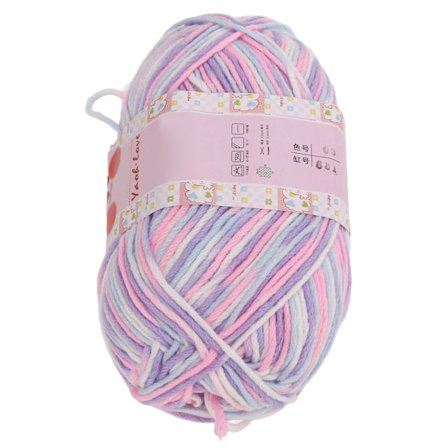 Melk bomullsgarn Strikkegarn 6 tråder Blomstfarge Bomull Grovt garn DIY Håndlaget Pustende for håndverk