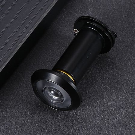 2 stk. dørkikkhull med kraftig roterende deksel (svart) 16mm