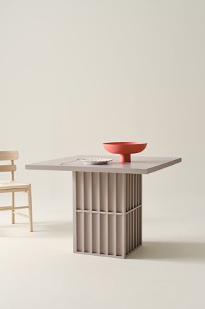 Jotex - Spisebord 100x100 Cm Beige - IKSEON - Kjøp Spisebord hos Jotex