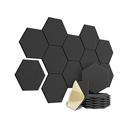 12-delt selvklæbende akustisk skumplade, akustisk panel, sekskantet vægpanel, til væglyd Ab