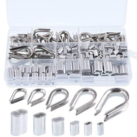 250 kpl vaijerikaapeli sormustimet Combo puristuslenkkiholkki