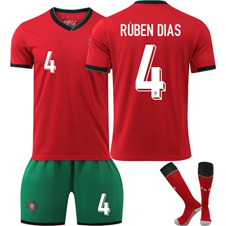 2425 UGUA Euro Portugal No.4 RUBEN DIAS Fotbollströja Set No.4 RUBEN DIAS