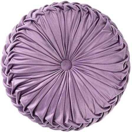 Pyntepute til sofa dekorativ 3d gresskar rund fløyel pute til seng stol gulv 15"x15", lys lilla