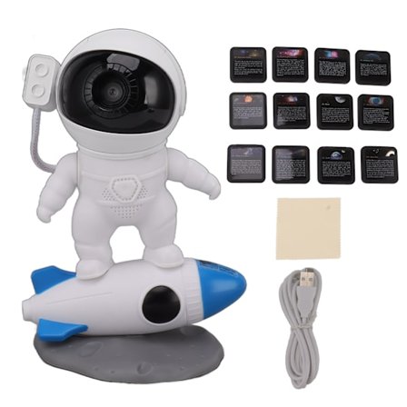 Galaxy Projektor Natlampe USB C 360 Graders Roterende RGB Astronaut Lampe til Soveværelse Fest