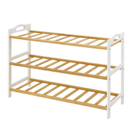 Skohylla i bambu, 3 våningar, rymmer 9 par