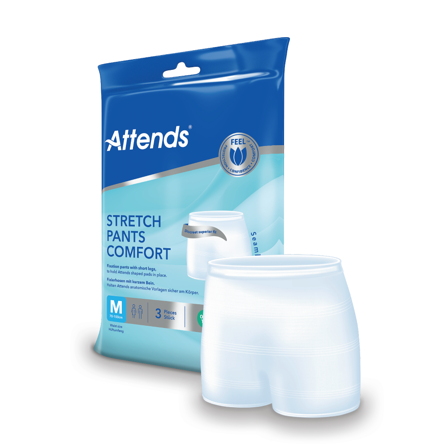 Attends Stretchpants Comfort, Unisex, Medium, med korte ben, 3 stk.