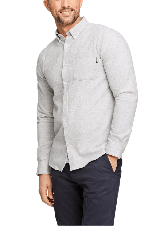 Lindbergh Brushed twill Shirt L/S Skjortor Herr Grå XXL