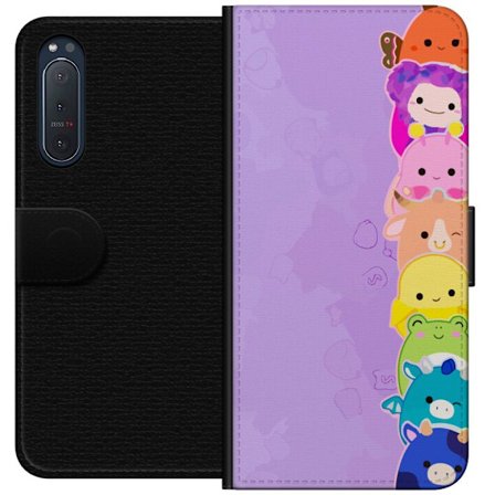 Yhteensopiva Lompakkokotelo Sony Xperia 5 II Tumma siluetti Jeesuksesta, jolla on orjantappurakruunu mustaa taustaa vasten, voimakkaassa kontrastissa