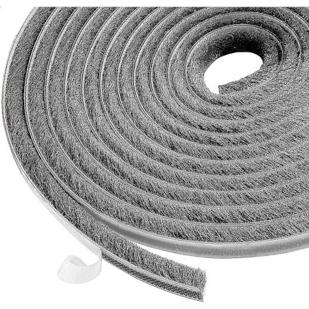 10m Brush Strip, Windproof And Dustproof Self Adhesive Brush Seal For Movable Windows And Doors, 9mm Width X 9mm Height, Gray Betterlifefg