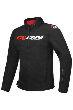 Motorradjacke Ixon Fierce Schwarz/Weiß/Rot 3XL