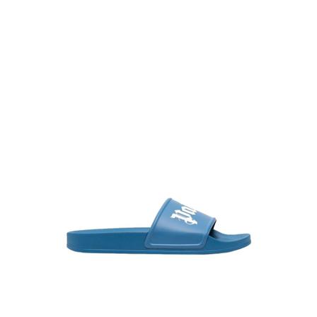 Palm Angels Logo Pool Sliders , Blauw , Heren , Maat: 41 EU