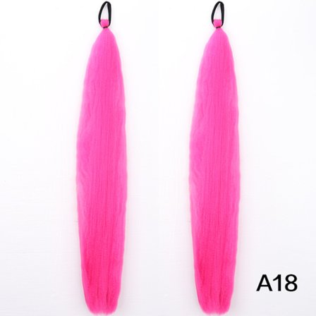 2 st/pack Syntetisk 24 tum färgglada flätor vävda hästsvans hårförlängningar med elastiska gummiband hårtillbehör