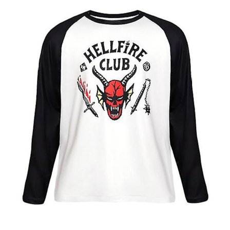 Voksne Børn Stranger Things Sæson 4 Hellfire Club T-shirt Toppe Kostume Lange Ærmer Børn 110