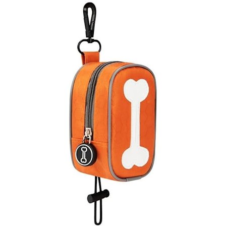 Hundepose-etuier, bærbare hundepose-dispensere, vandtætte stoflynlåsposer med metalklips, poser med elastiske clips