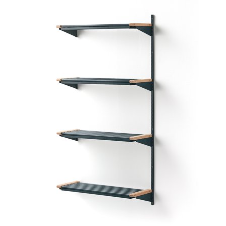 Wandgarderobenschrank JEPPE mit 4 Schuhböden, Anbauelement, 1790x900x310 mm, blau/birke