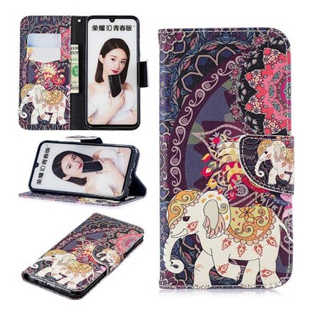 Wonderland Huawei P Smart 2019 etui - Elefant og Påfugl
