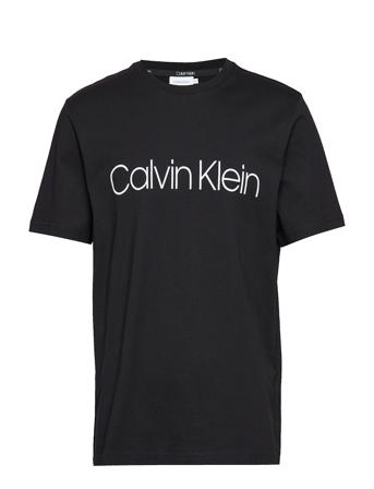 Cotton Front Logo T-Shirt T-shirts Short-sleeved Musta Calvin Klein